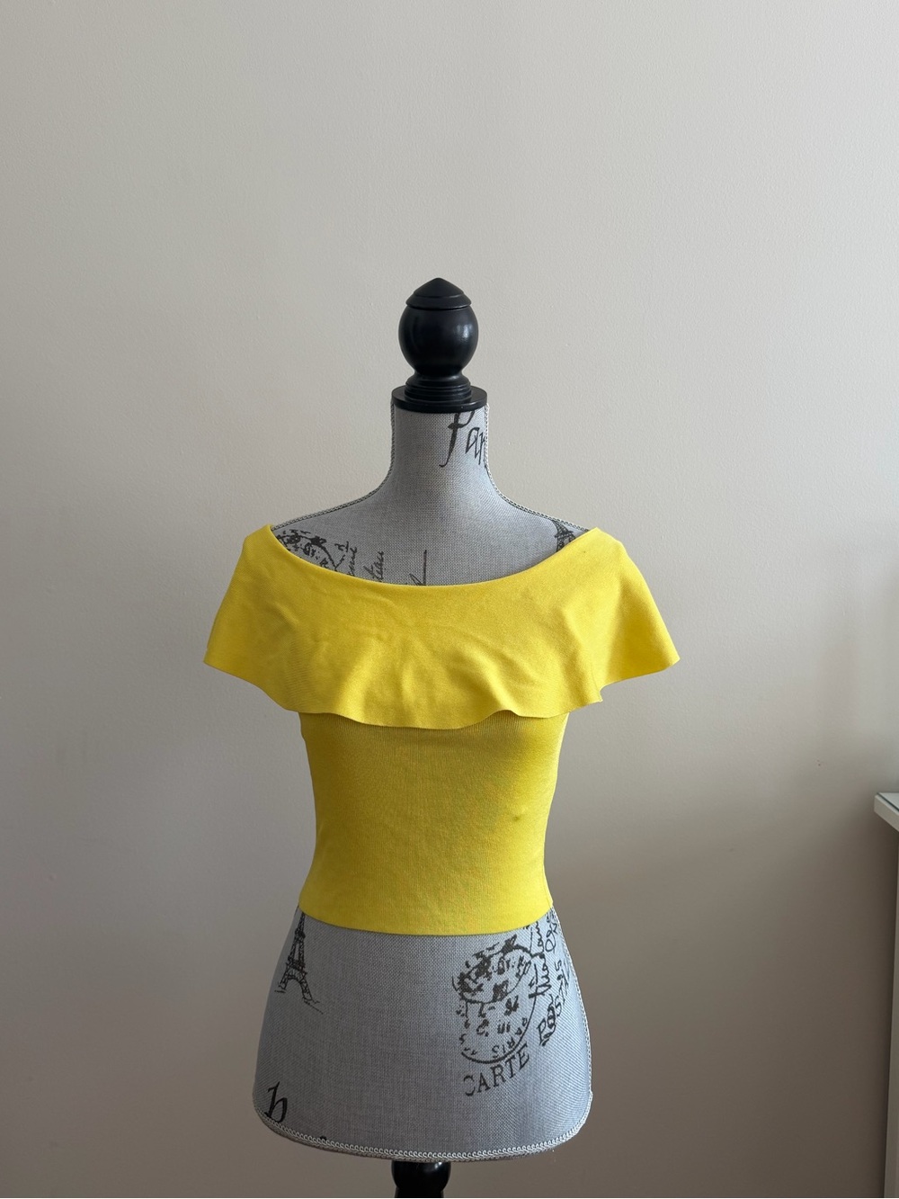 Zara Bright Yellow Off-Shoulder Top